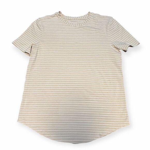 LULULEMON Women’s Prosecco and White Striped Love Crew T-Shirt Size 6 - Picture 6 of 9